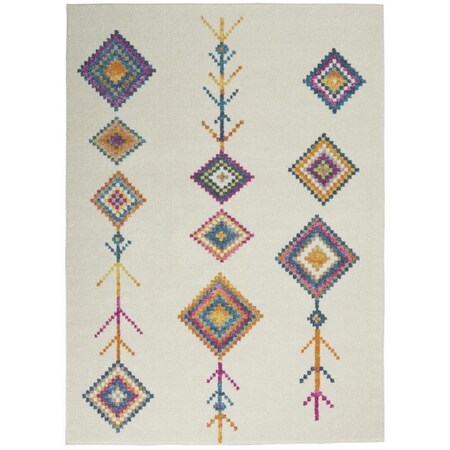 Palacedesigns 5 x 7 ft. Ivory Boho Jewels Geometric Area Rug PA3667462